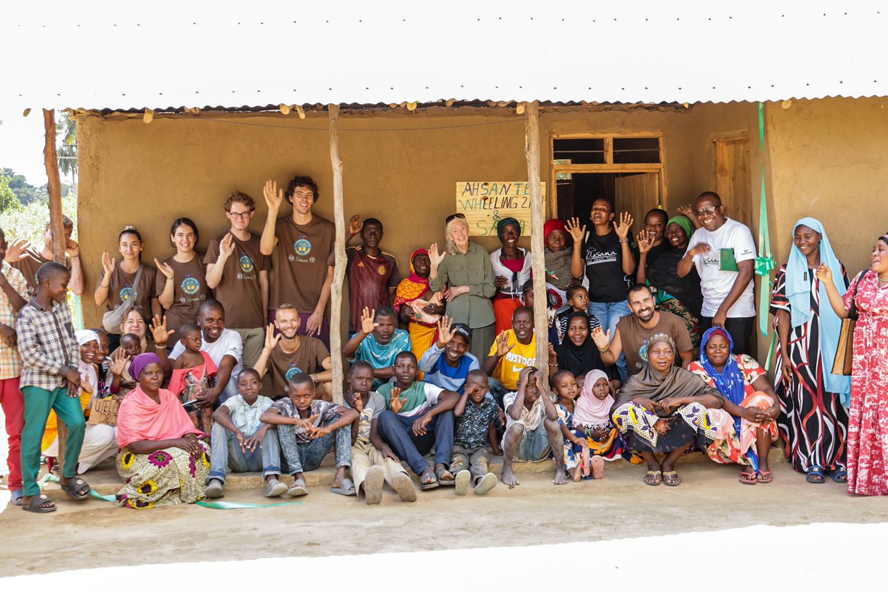 Dr. Jane Goodall with SANA team